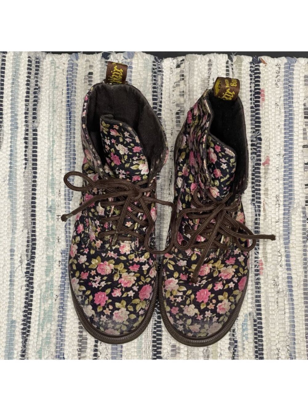 Dr. Martens Page Floral Canvas Boots Womens US 6 EU 37 Pink Rose - Picture 3 of 10